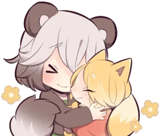 ❤️ cute, animal, hug, kawaii, friendship telegram sticker