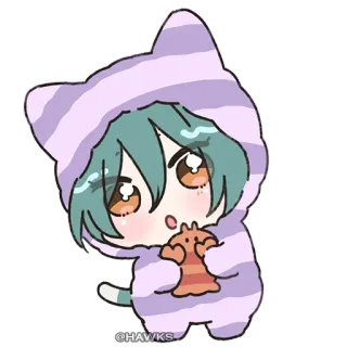 😳 Anime, Kawaii, Chibi, Süß, Katze, Cartoon, Aufkleber telegram sticker