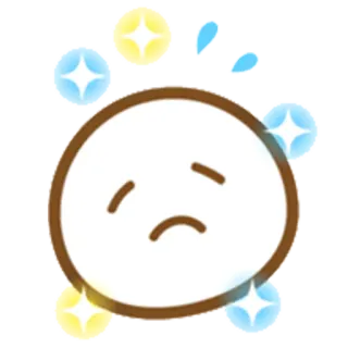 😞 triste, emoji, rosto, expressão, desenho animado, fofo, simples, kawaii whatsapp sticker