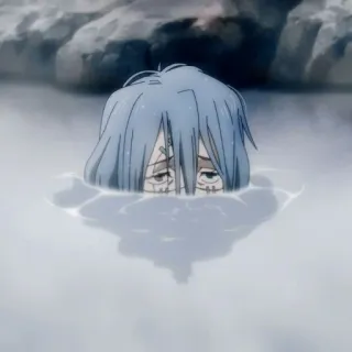 🫐 Mahito Jujutsu Kaisen Mahito, Jujutsu Kaisen, anime, character, bath, water whatsapp sticker