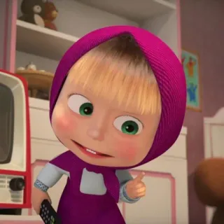 🤏 Masha Masha and the Bear cartoon, meisje, tv, animatie, kind telegram sticker