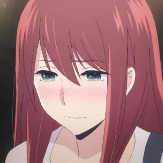 📍 chica anime, triste, sonrojada, linda, animación telegram sticker