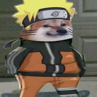 😐 Naruto 개, 애니메이션, 만화, 닌자, 웃긴, Cheems telegram sticker