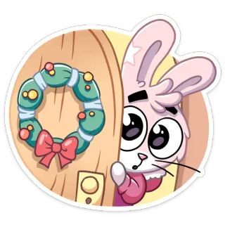 😳 Dessin animé, Lapin, Lapin, Couronne, Porte, Mignon telegram sticker