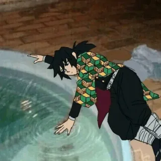 🌊 Giyu Tomioka Demon Slayer アニメ, キャラクター, 冨岡義勇, 鬼滅の刃 whatsapp sticker