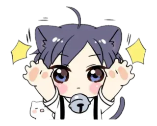 🫐 Anime, Kawaii, Carino, Gatto, Gattino, Chibi telegram sticker