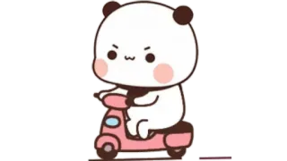 🫖 mono, panda, scooter, dibujos animados telegram sticker