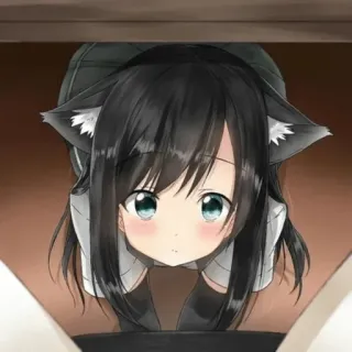 🥺 Anime, Mädchen, Katzenohren, Süß, Manga, Kawaii telegram sticker
