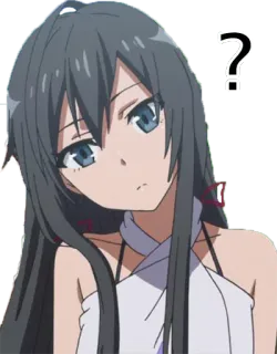 🤔 ? Anime, Gadis, Pertanyaan, Bingung, Ekspresi, Kartun telegram sticker