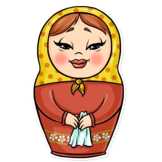 😳 Матрёшка, Русская кукла, Традиционный, Сувенир, Игрушка whatsapp sticker