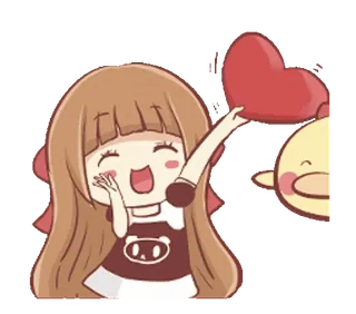 😘 cartoon, girl, heart, cute, happy, friend, duck telegram sticker