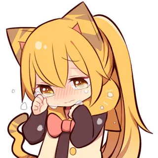 😭 anime, catgirl, cute, crying, sad, kawaii telegram sticker