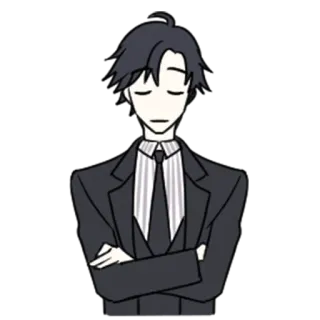 😌 アニメ, キャラクター, スーツ, フォーマルウェア, 漫画, 漫画 telegram sticker