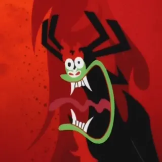 😠 Aku Samurai Jack Aku, Samurai Jack, cattivo, cartone animato, malvagio, mutaforma, mostro, anni '90, Cartoon Network whatsapp sticker