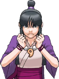 😠 Maya Fey Ace Attorney zły, anime, kobieta, gra, wróżka telegram sticker