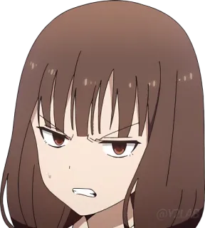 😠 Аниме, Манга, Мультфильм, Персонаж, Женщина, Злой, Выражение telegram sticker