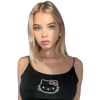 😳 DIGE44 ritratto, donna, ragazza, Hello Kitty telegram sticker