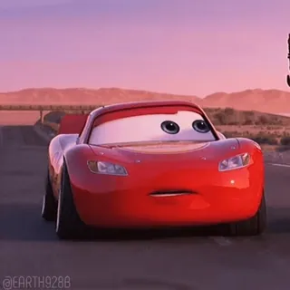 😧 Lightning McQueen Cars voiture, lightning mcqueen, disney, pixar, animé, film, course telegram sticker