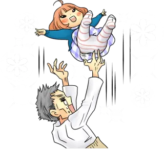 😆 niño, padre, familia, anime, dibujos animados, ilustración whatsapp sticker