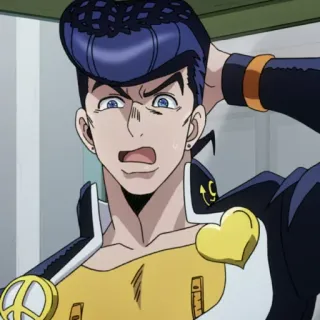 🤔 Josuke Higashikata JoJo's Bizarre Adventure 动漫, JOJO, 奇妙, 钻石, 不灭 telegram sticker