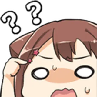❓ ? ? 質問, 混乱, アニメ, 考え中, かわいい, 表情 whatsapp sticker