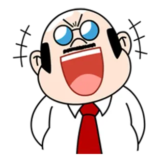 😂 Dessin animé, Homme, En colère, Expression, Cravate, Chemise blanche, Employé de bureau telegram sticker