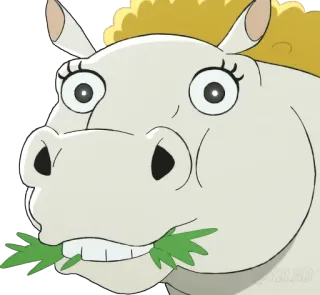 🐴 animal, dessin animé, cheval, mignon, autocollant telegram sticker