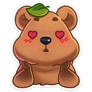 😍 Bär, niedlich, Liebe, Herzaugen, Cartoon, Tier whatsapp sticker