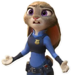 😠 Judy Hopps Zootopia lapin, police, dessin animé, animal, officier whatsapp sticker