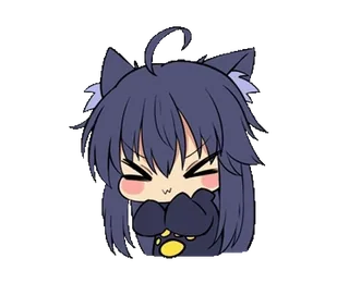 😆 chica gato, anime, kawaii, lindo, chibi, manga telegram sticker