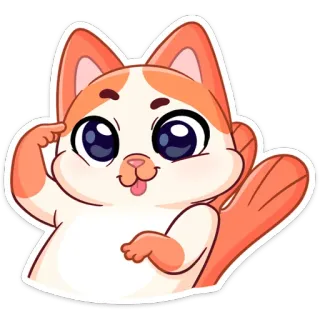 🤪 kucing, stiker, imut, kartun, kawaii telegram sticker