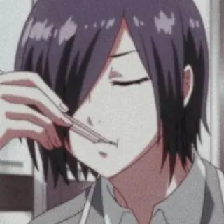 🌟 Touka Kirishima Tokyo Ghoul Anime, Touka Kirishima, Tokyo Ghoul, Charakter, Essen whatsapp sticker