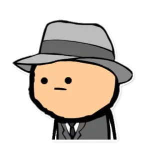 😐 卡通, 人物, 帽子, 西装, 领带, 特工, 侦探 whatsapp sticker