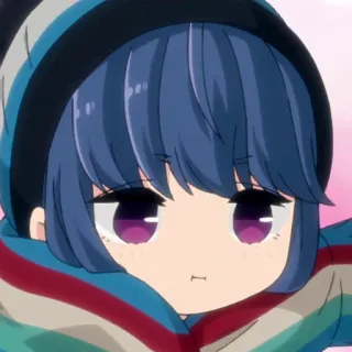 🥺 Rin Shima Yuru Camp Anime, Fofo, Mangá, Garota, Rin Shima, Yuru Camp, Camping telegram sticker