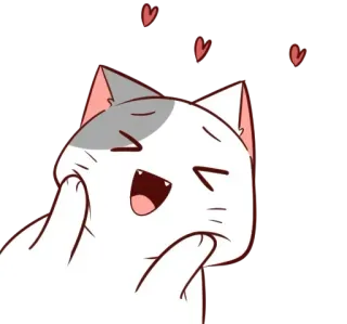 😸 แมว, น่ารัก, อีโมจิ, หัวใจ, มีความสุข, คาวาอิ whatsapp sticker