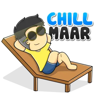 🤪 CHILL MAAR chill, relax, cartone animato, oziare, occhiali da sole, personaggio telegram sticker