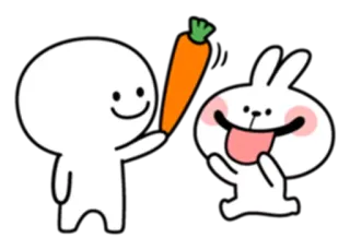 😋 charakter, aufkleber, hase, cartoon, karotte, fröhlich telegram sticker