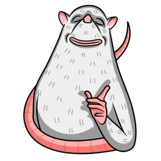 👍 rata, animal, dibujo animado, gesto, dedo, apuntar telegram sticker