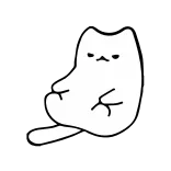 😒 gato, fofo, branco, adesivo, animal telegram sticker