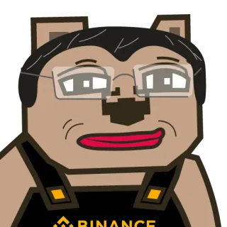 💛 Binance cripto, Binance, criptomoeda, urso, desenho animado whatsapp sticker