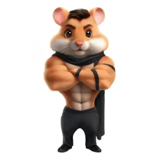 🐹 hamster, muscle, strong, cartoon, animal, cute telegram sticker