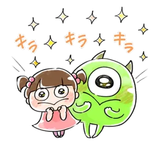 ✨ キラキラ 귀여운, kawaii, 반짝이, 괴물, 소녀, 애니메이션 telegram sticker