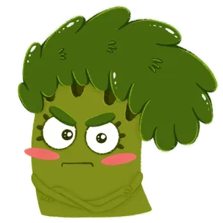 😡 broccoli, vegetable, food, cartoon, cute, angry, kawaii telegram sticker