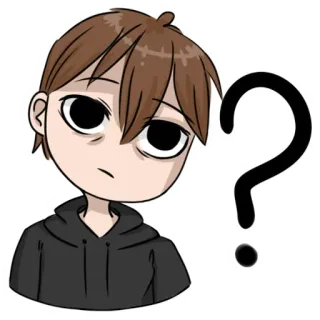 🧐 pytanie, chłopak, zdezorientowany, myślenie, kreskówka, postać, wyraz whatsapp sticker