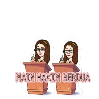 🙈 MAIN HAKIM BERDUA juge, deux, podium, bitmoji telegram sticker