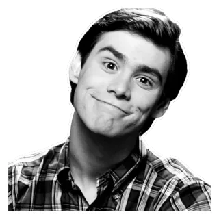 😊 Jim Carrey, actor, retrato, blanco y negro whatsapp sticker
