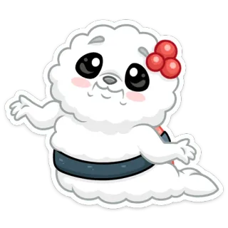 🤷 милый, каваий, суши, тюлень, животное, еда telegram sticker