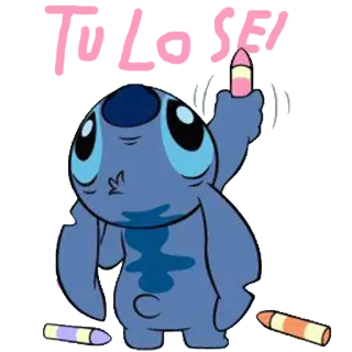 😠 Stitch Tu Lo Sé Stitch, Lilo & Stitch, cartoon, animation, crayon, disney telegram sticker