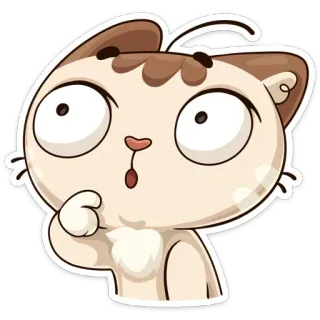 🤔 kucing, terkejut, kaget, imut, kartun, stiker telegram sticker