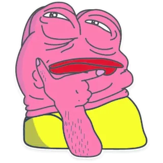 🤔 Meme, Meme da internet, Pensando, Rosto, Rosa, Engraçado, Bobo, Desenho animado telegram sticker